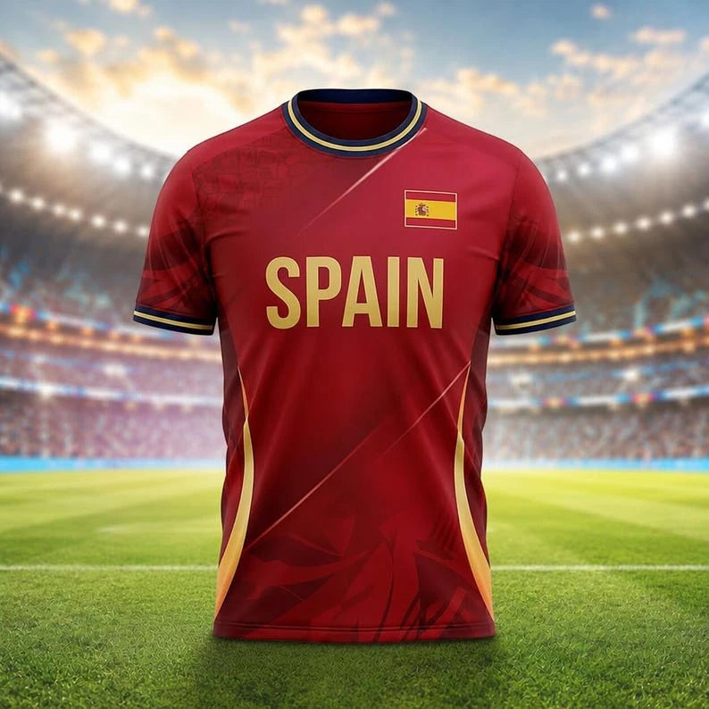 SPANISH FOOTBALL JERSEY CASUAL T-SHIRT SUMMER TOP SPORTY STYLE ESSENTIAL FOR OUTDOOR  CHILDREN'S TRAINING WEAR FASHIONABLE