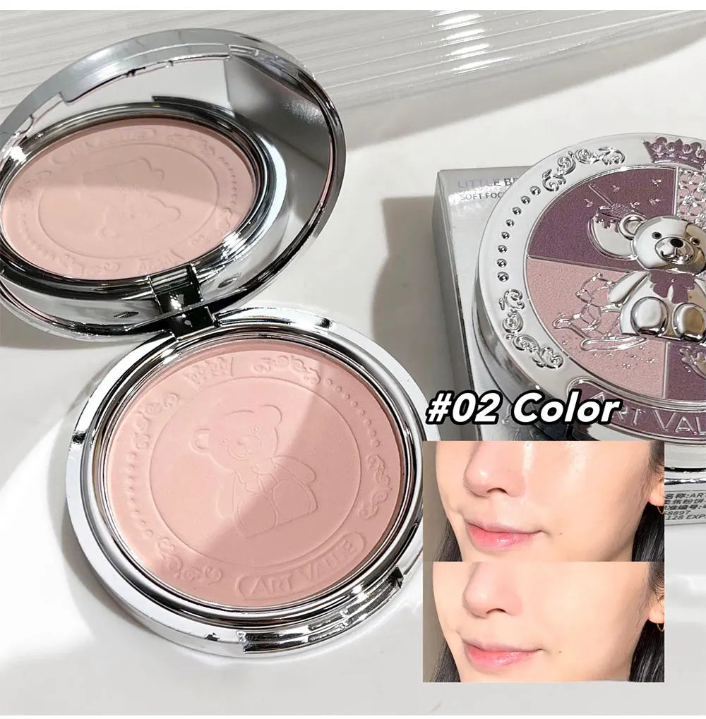 Art Value Bear Knight Soft Focus Pressed Powder Matte Natural Makeup Setting Makeup Brightening Makeup Loose Powder