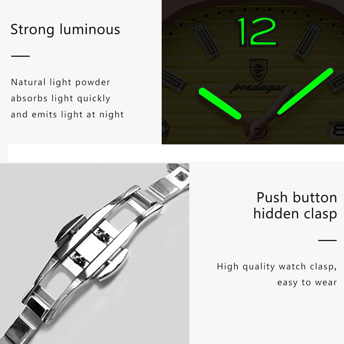 POEDAGAR Luxury Square Watch For Woman Luminous Waterproof Date Ladies Watch Elegant Women's Quartz Watches Simple Female Clock
