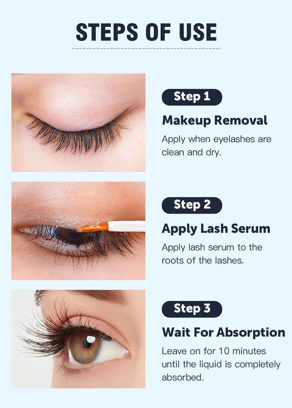 QIBEST Enhancer Eyelash Growth Serum Treatment Fast Eyelash Growth Powerful Lift Lengthening Thicker Lashes Product Eyes Makeup