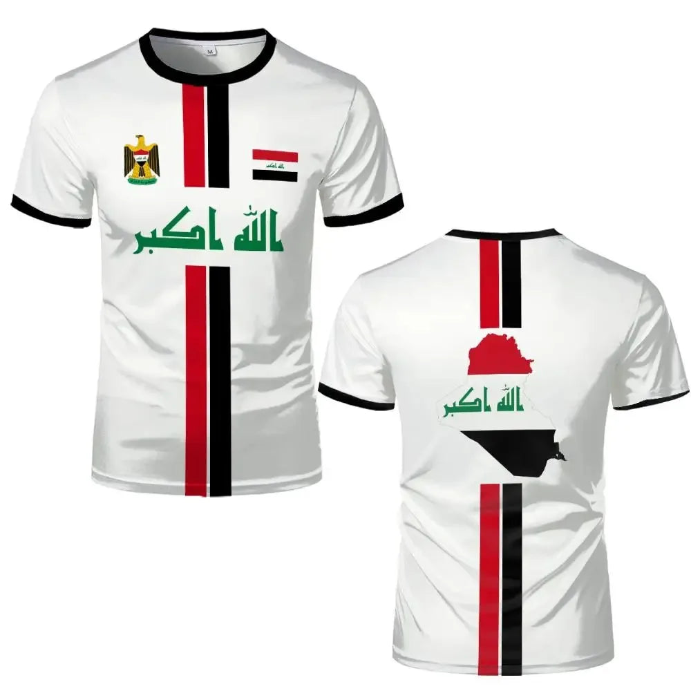 Iraq Style Print Jersey 3D Printed Quick Dry Breathable T Shirt Family Style for Kids Adults Outdoor Training Sports Fitness