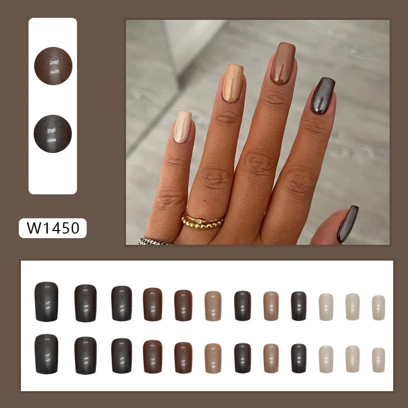 Leopard Print Pink Gradient Press-On Nails – 24PCS