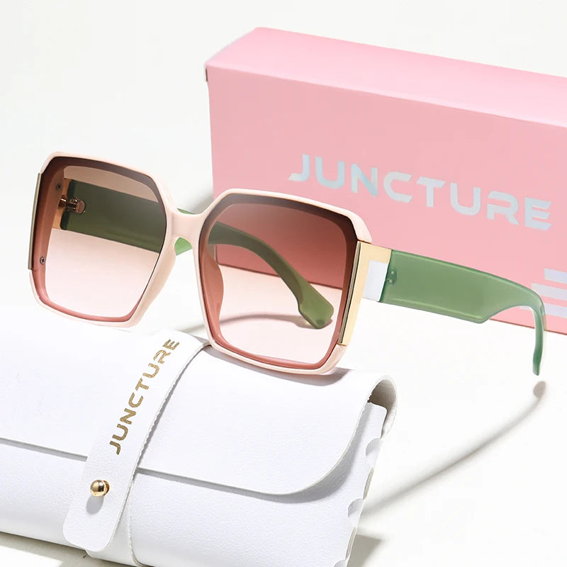 JUNCTURE Fashion Women Sunglasses dress up Sun Glasses Big frame Gradient Lady Glasses Party Holiday Gifts Sunglasses for Women