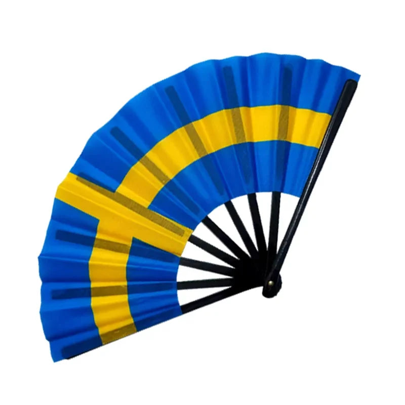 32 Country Flag Folding Hand Fan - مروحة يدوية قابلة للطي بأعلام 32 دولة