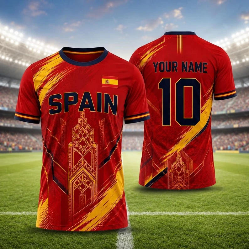 SPANISH FOOTBALL JERSEY CASUAL T-SHIRT SUMMER TOP SPORTY STYLE ESSENTIAL FOR OUTDOOR  CHILDREN'S TRAINING WEAR FASHIONABLE