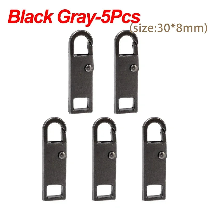 10/1PCS Universal Metal Zipper Pull Replacement Instant Repair Kit Detachable Luggage Purses Clothing Zipper Slider Puller Tools