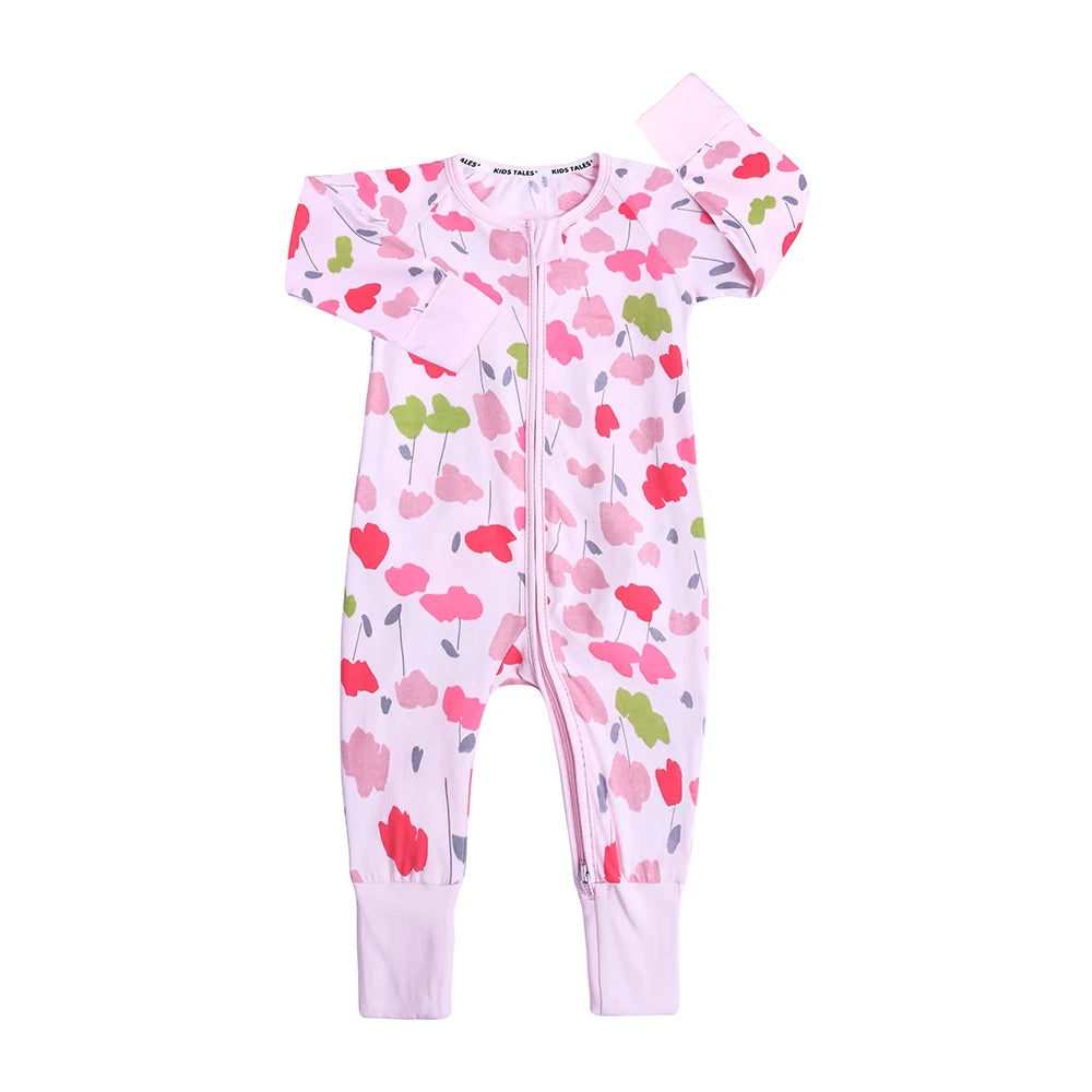 Spring Long Sleeve Baby Romper Newborn Jumpsuit Toddler Boy Girl Cotton Soft Onesie Pajamas Double Zipper Bodysuit Fall Clothes