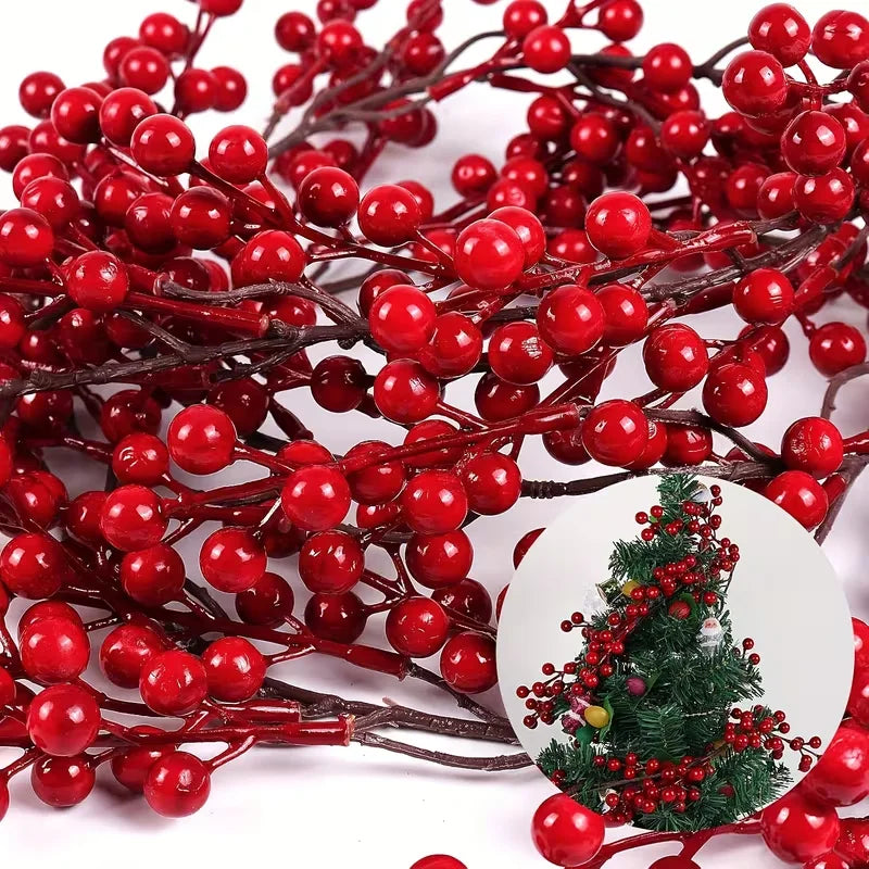 100CM - 190CM Artificial Red Berry Vine - for Holiday Fireplace, Staircase, Dining Table Decor, Christmas - for Celebrations