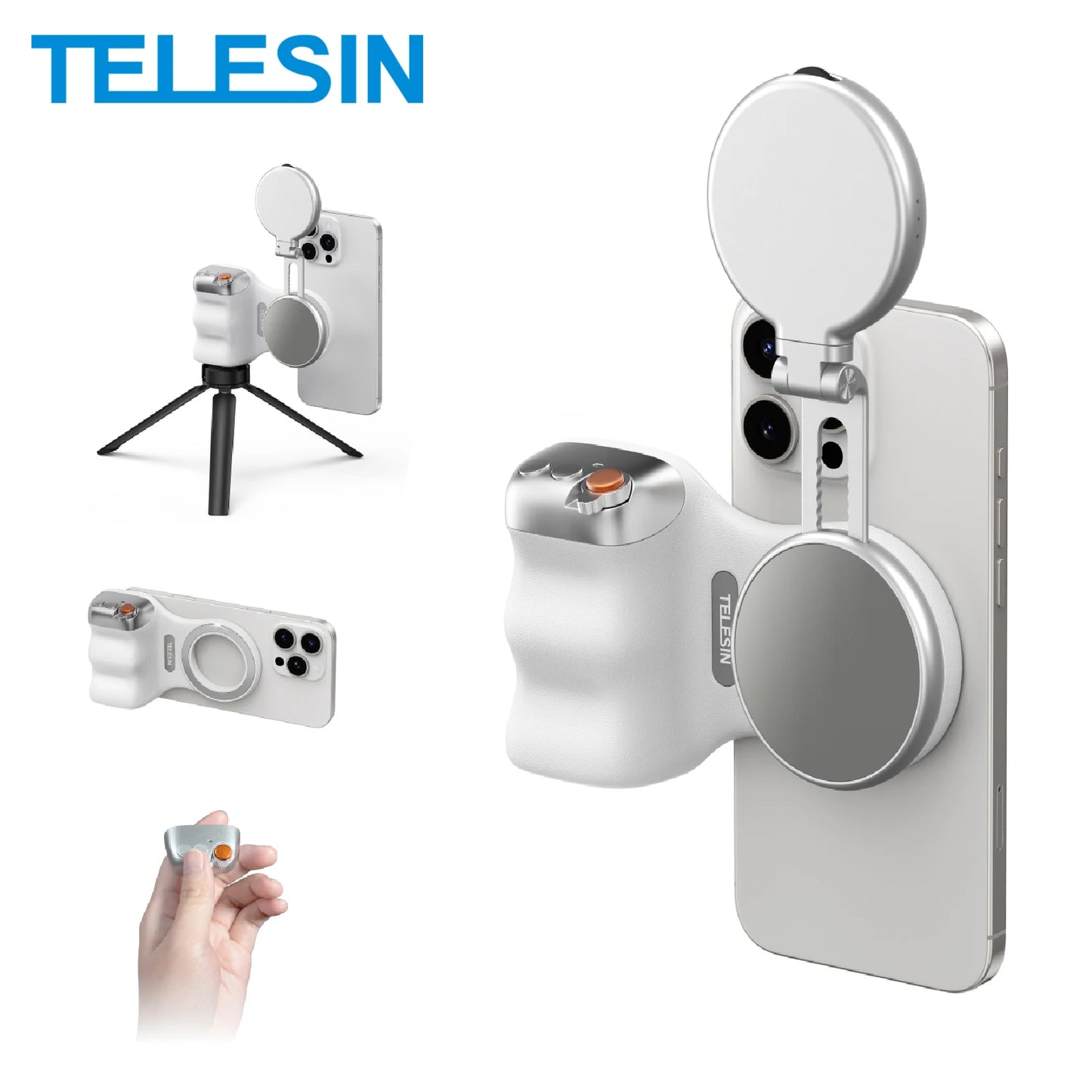 TELESIN Magnetic Phone Camera Hand Grip with Remote Control