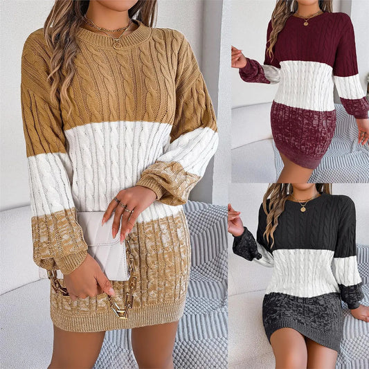 Women’s Colorblock Lantern Sleeve Knit Sweater