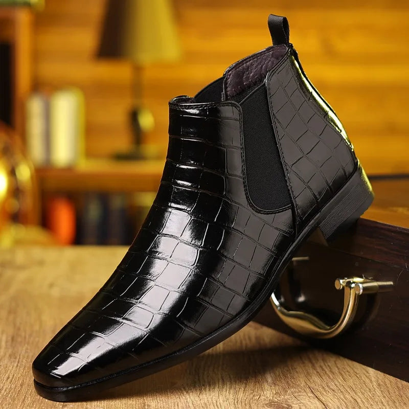 Classic Men's Leather Boots New Luxury Comfortable Boots High End Formal Business Shoes for Men Casual Ankle Boots Large Size 48