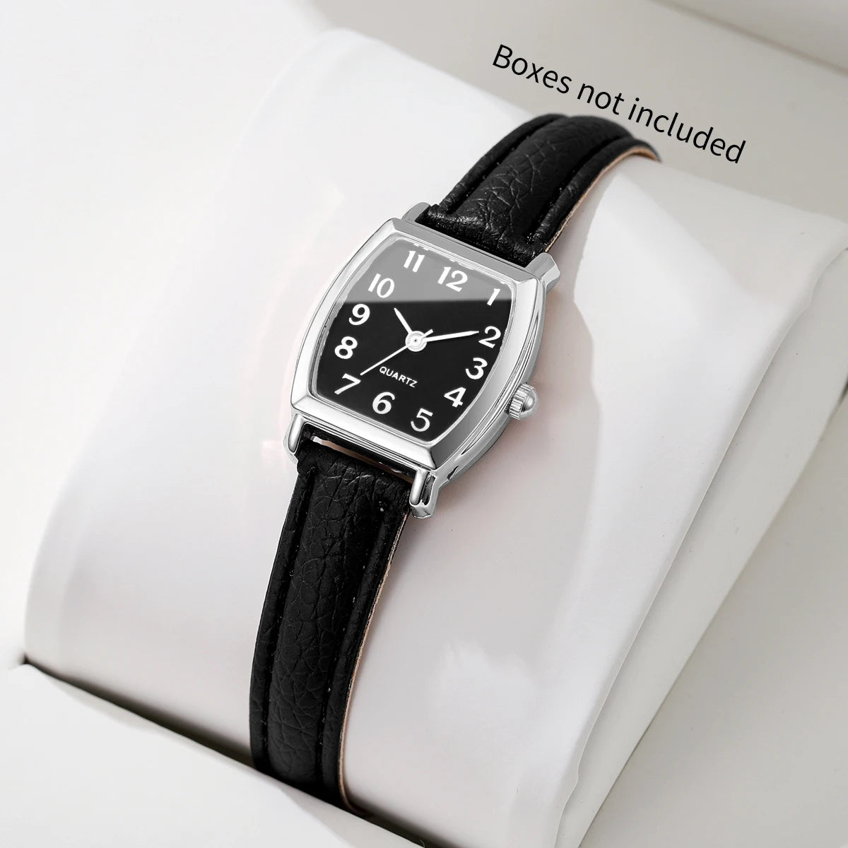 Elegant Tonneau Women Quartz Watch Leather Strap Arabic Dial Fashion Ladies Wristwatches Relogio Feminino（Without Box）