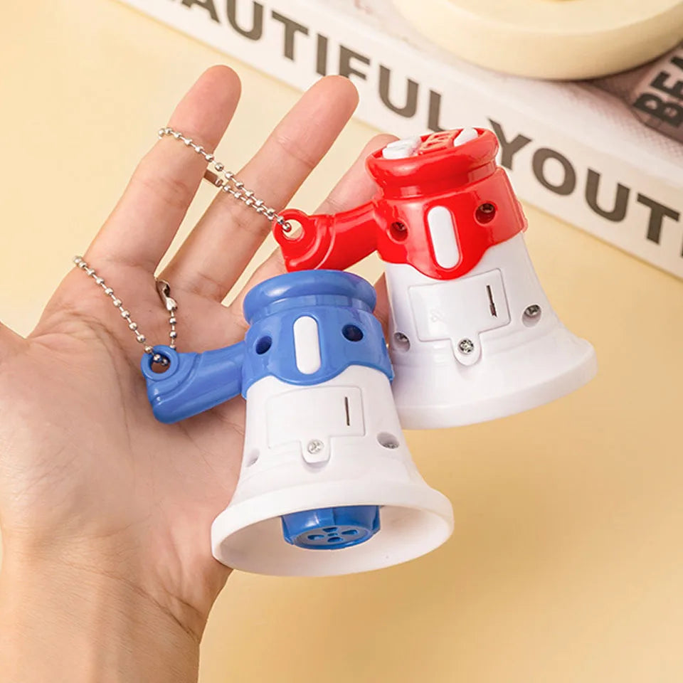 ZAKOL Red Blue Mini Speaker Loudspeaker Handheld KeyChain Outdoor Loudspeaker Decompression Toy Backpack Pendant Gift