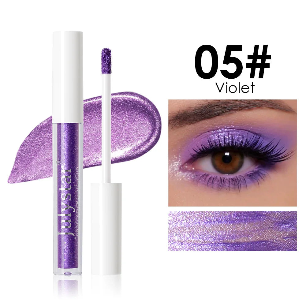 Waterproof Liquid Eyeshadow Metallic Gold Eye Shadow Stick Lasting Pearlescent 10 Colors Smoky Black Glitter Eye Highlighter Pen