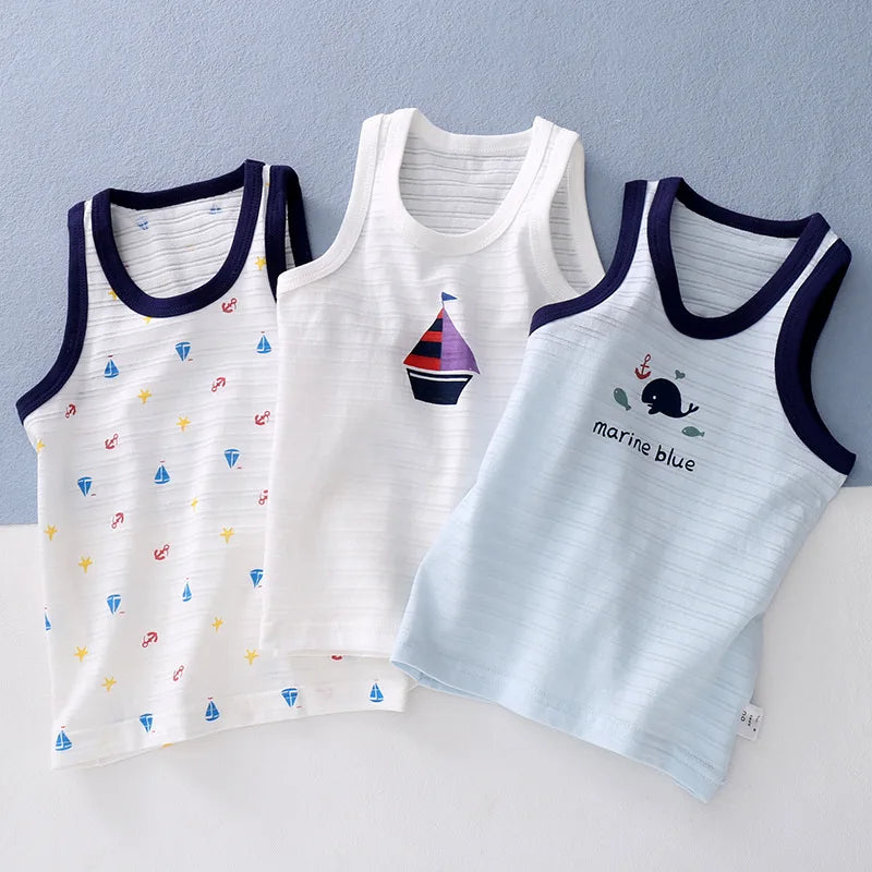 3pcs/lot Boys Tank Tops Summer Cotton Kids Underwear for Girls Bamboo Children's Vest Toddler Underwear Baby Crop Top Clothing