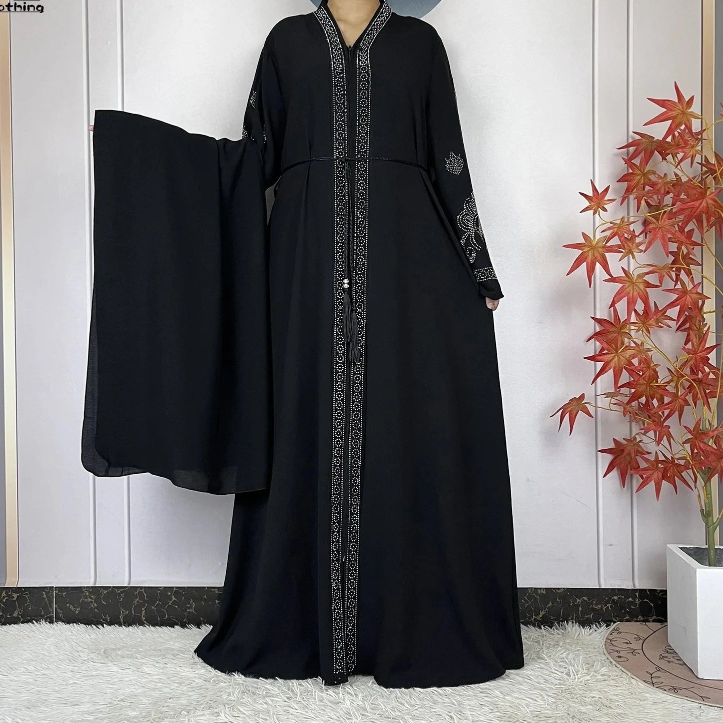 New arrival Style Women Elegant Dress Long Sleeves Open Abaya for spring season, Ramadan, Eid celebrations