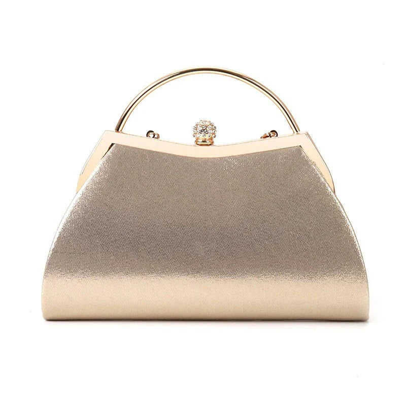 Ladies' Wedding Clutch Bag Cross-border Diamond-encrusted Dinner Bag Folded Metal Handbag Mini Bag