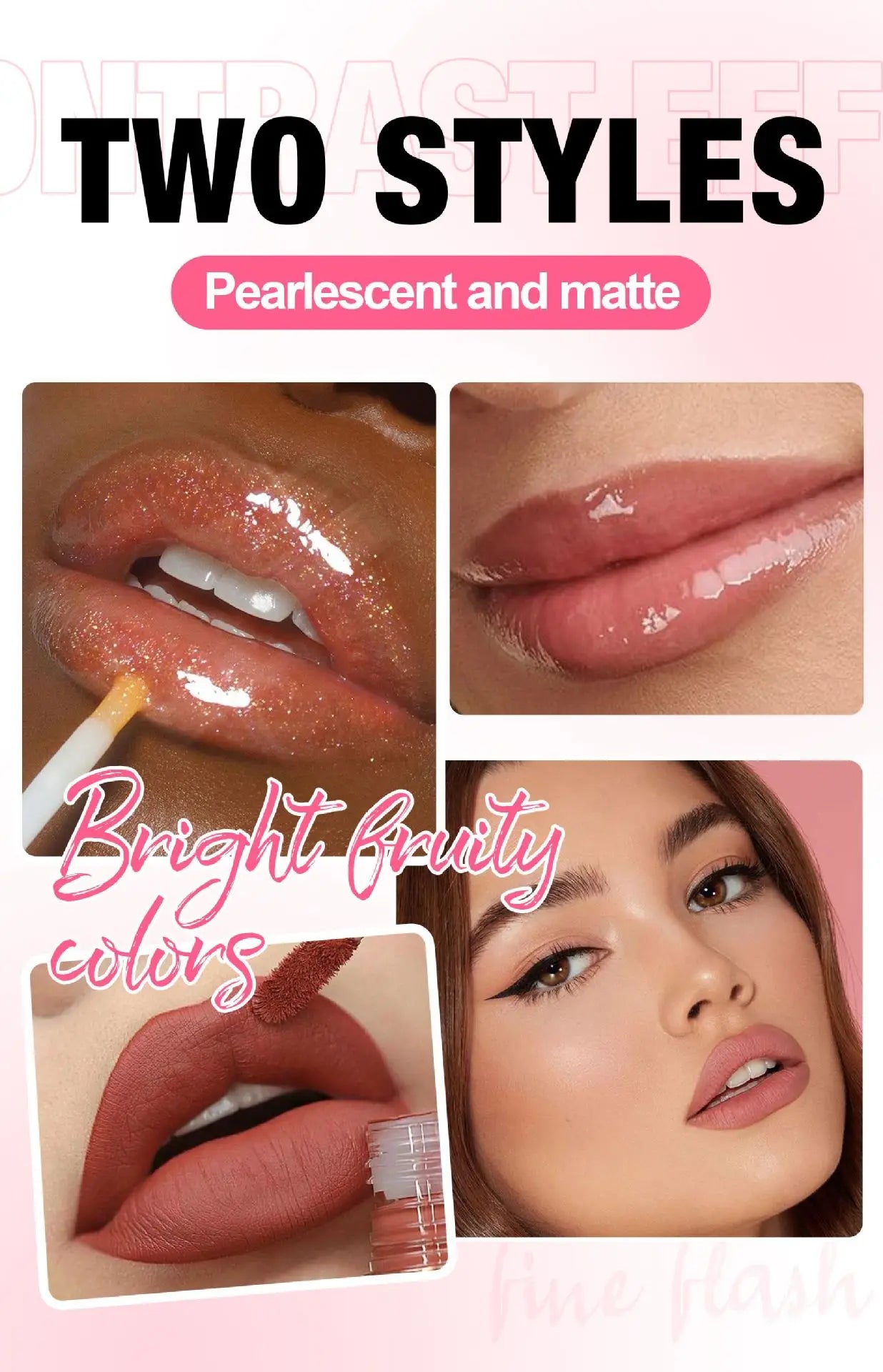 4Pcs Non-Stick Cup Matte Finish Liquid Lipstick Kit Long-Lasting Waterproof Highly Pigmented Clear Lip Gloss Set for Gift Beauty