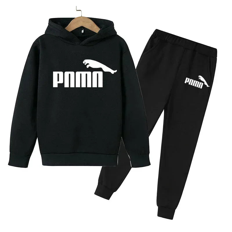 Kids Autumn Spring Trend Letter Print 2pcs Hoodie+Pants Tracksuits 2-13 Years Boys Girls Casual Outfits Children Clothes Sets