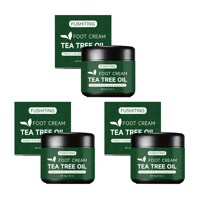 Moisturizing Tea Tree Oil Foot Cream 50g For Dry Heels Elbow And Hands Aloe Vera Vitamin E Gentle Soothing Nourishing Skin