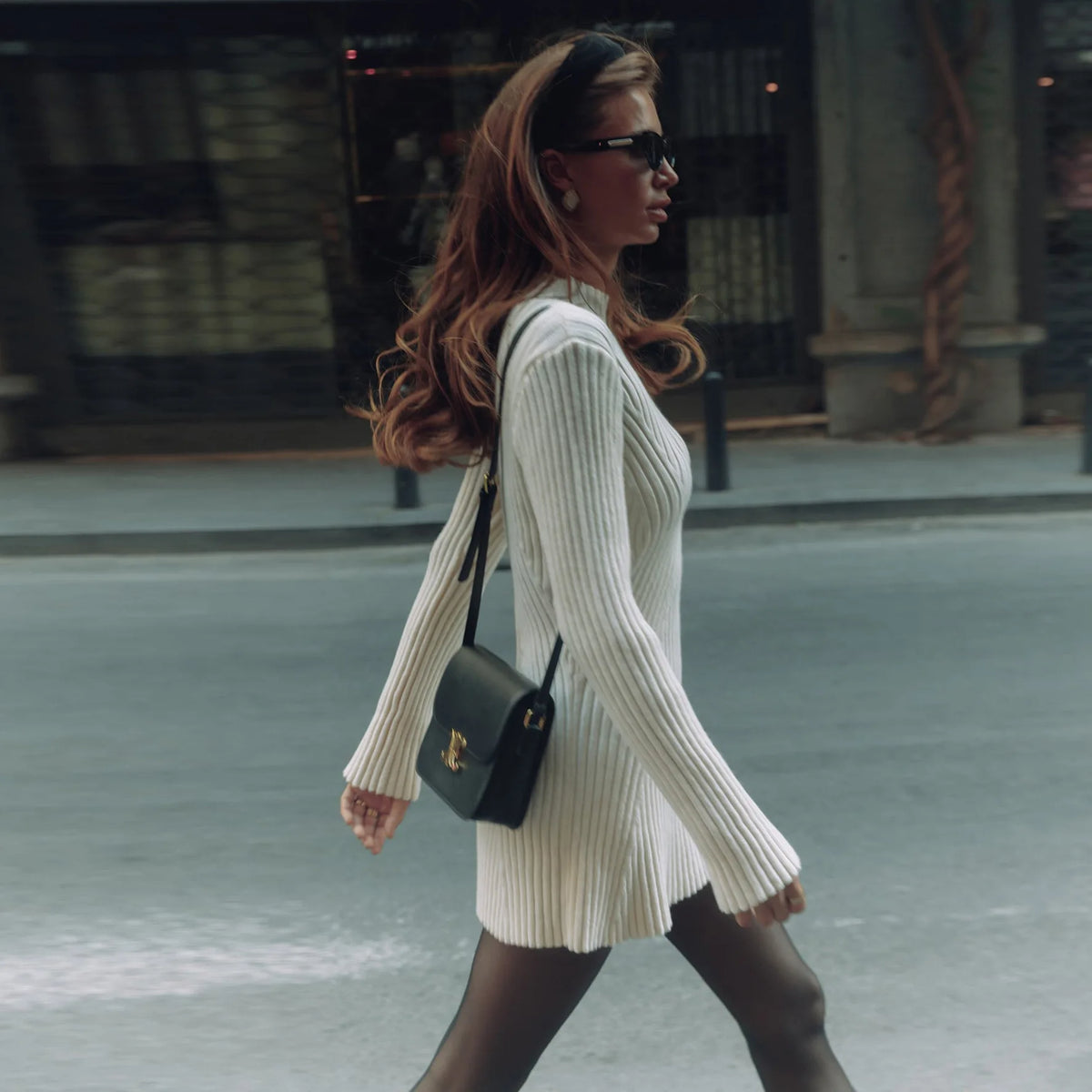 BKLD Women Clothing 2026 Long Sleeve Slim Fitted Knitted Dress Half High Collar Solid Color Short Autumn Winter Sweater Dress