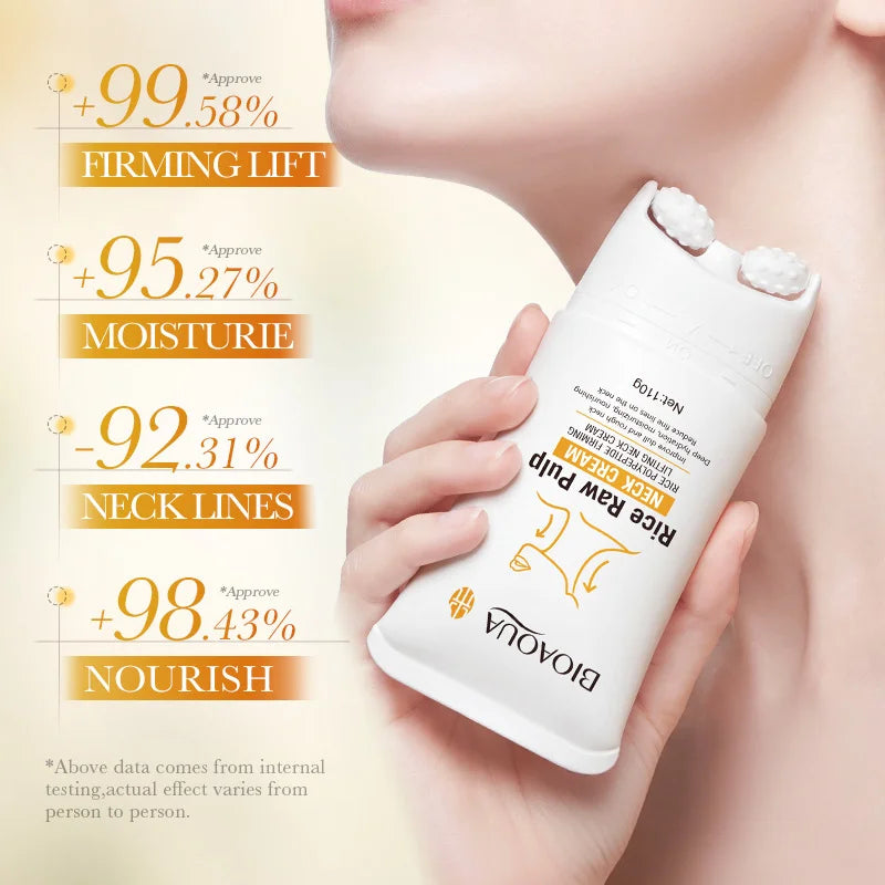 Korean Rice Raw Pulp Neck Cream Moisturizing Reduce Neck Lines Lightweight & Non-greasy Improve Dull Rough Daily Neck Care