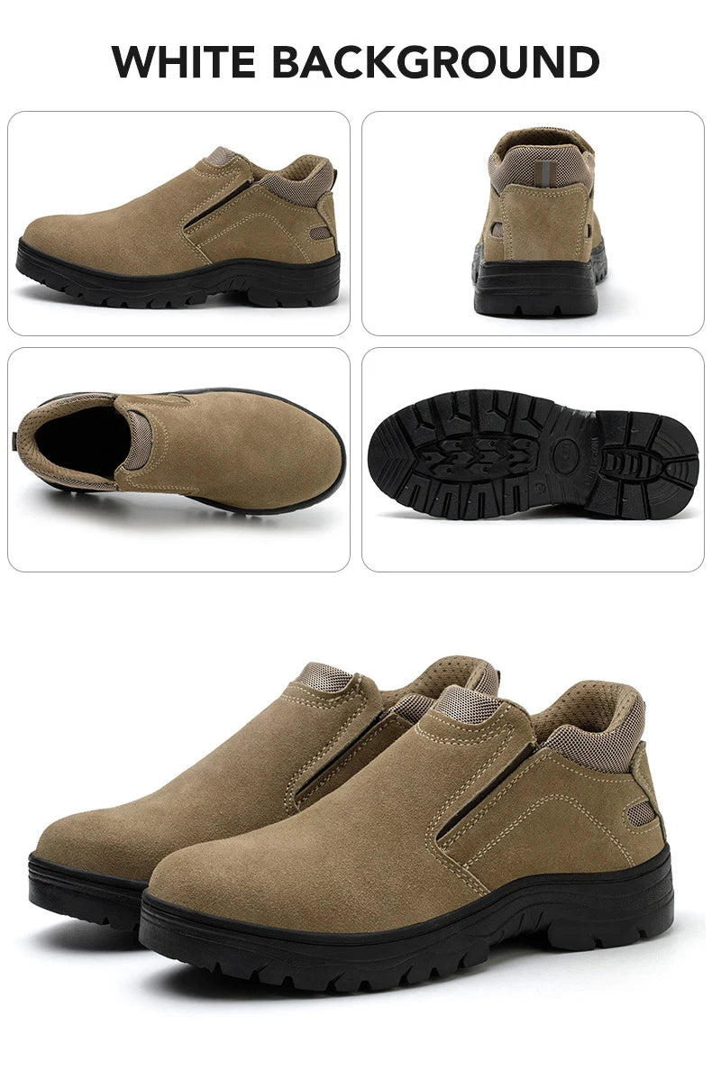 NYWOOH Men Anti Puncture Work Sneakers Breathable Safety Boots Male Soft Sole Wear Resistant Shoes Non-slip Protective Footwear