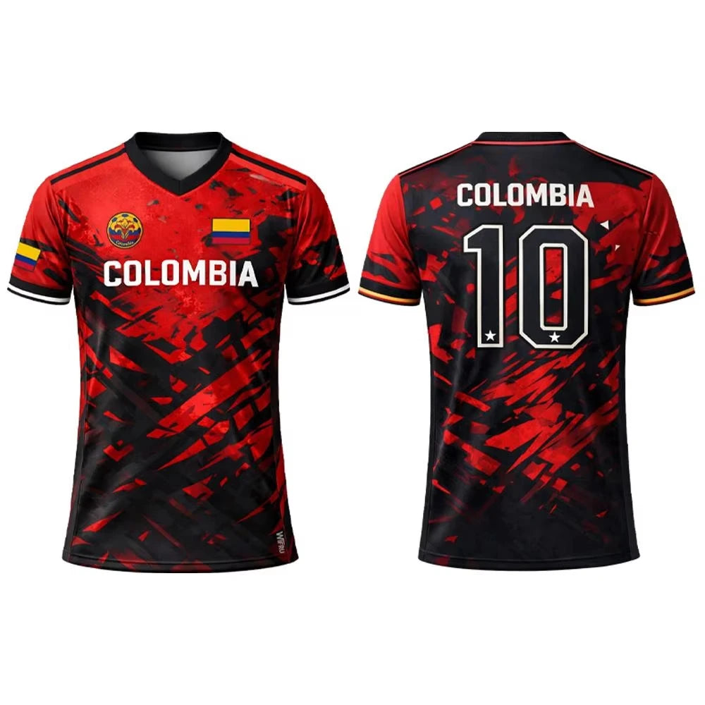 Colombia Flag 3D Printed Jersey Family Edition for Kids Adults T Shirt Outdoor Sports Quick Dry Breathable Tee for Outdoor Sport