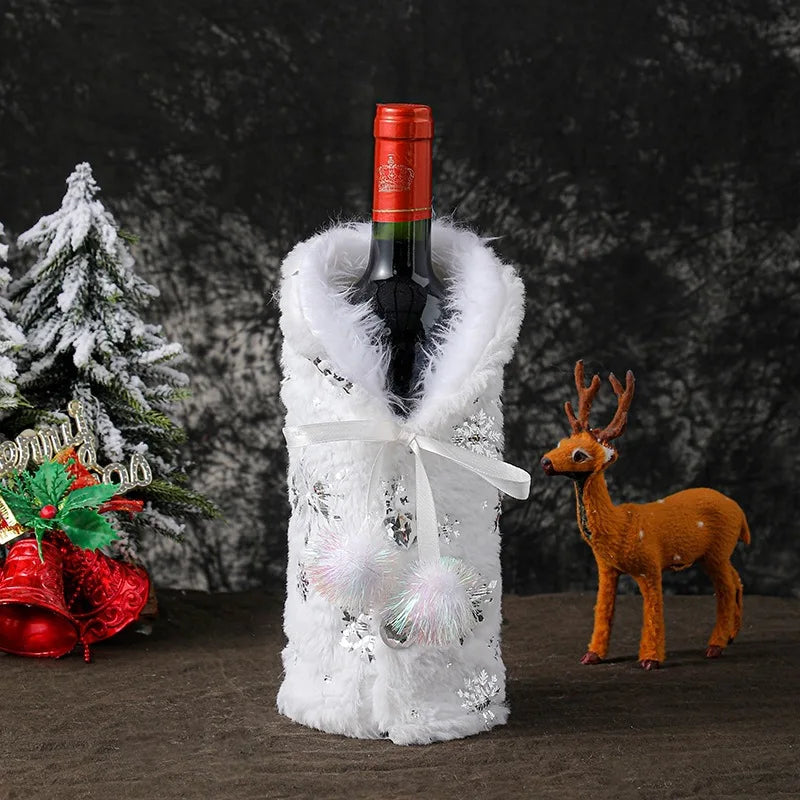 Christmas Wine Bottle Cover Merry Christmas Decorations For Home 2026 Cristmas Ornament Xmas Navidad Gifts Happy New Year 2027