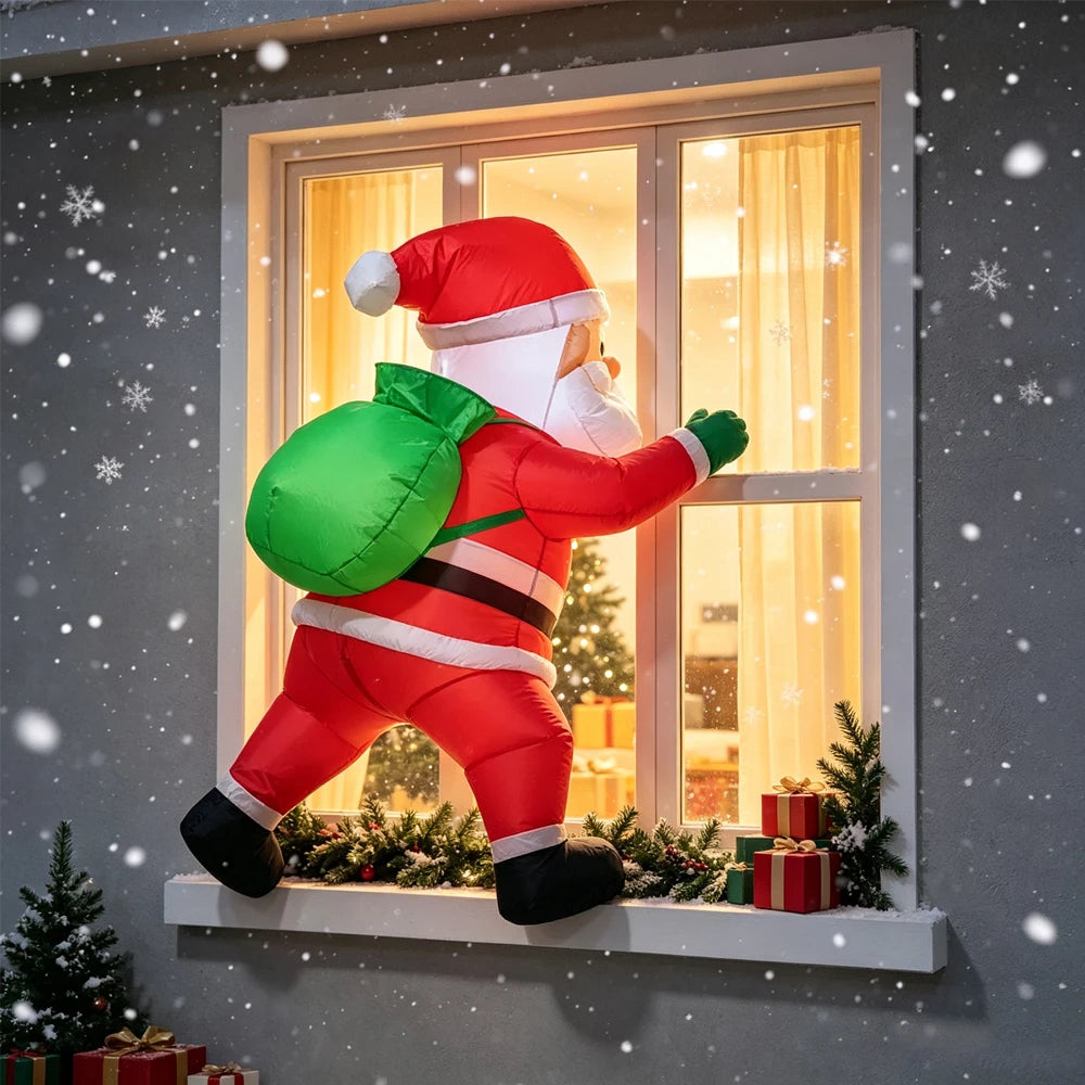 1pcChristmas Decorations Inflatable Santa Claus Climbing Wall Toys Home Yard Ornaments Decor Christmas Supplies Fest