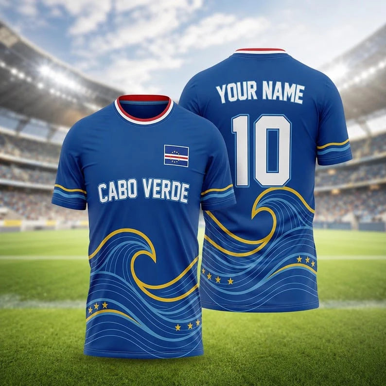 New Cape Verde football jersey Cape Verde football shirt family jerseys crew neck T-shirt quick-drying moisture-wicking