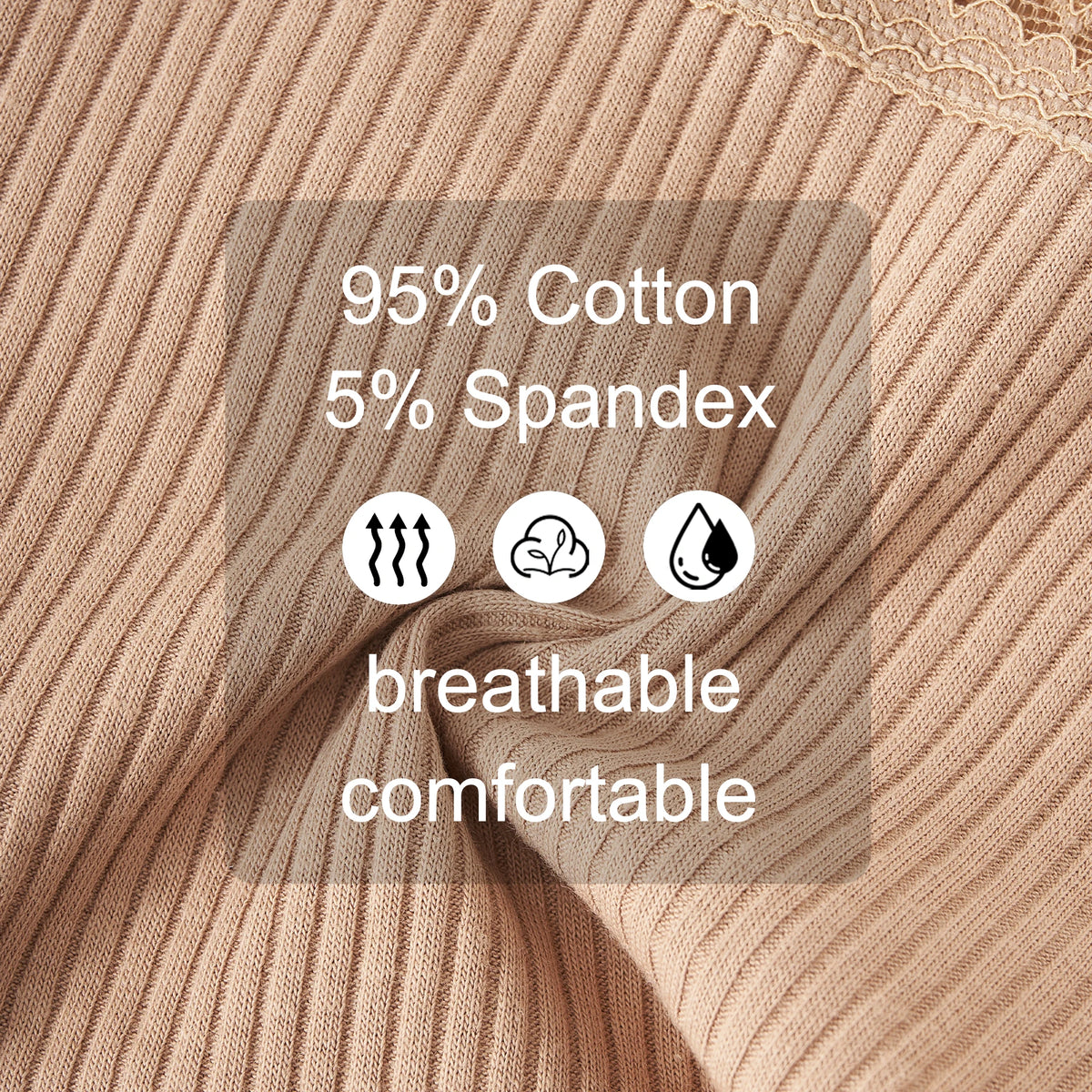 5PCS/Set Fashion Maillard Colored Women Underwear Lace Trim Low-Rise Sexy Briefs Soft Breathable Cotton Panties Bow Design Girls