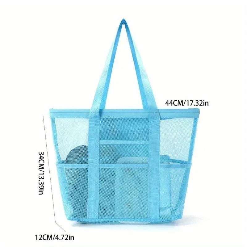 Large Mesh Beach Bag Oversized Waterproof Swim Bag with Separate Wet Pocket Multi Purpose Travel Tote for  Beach Tote