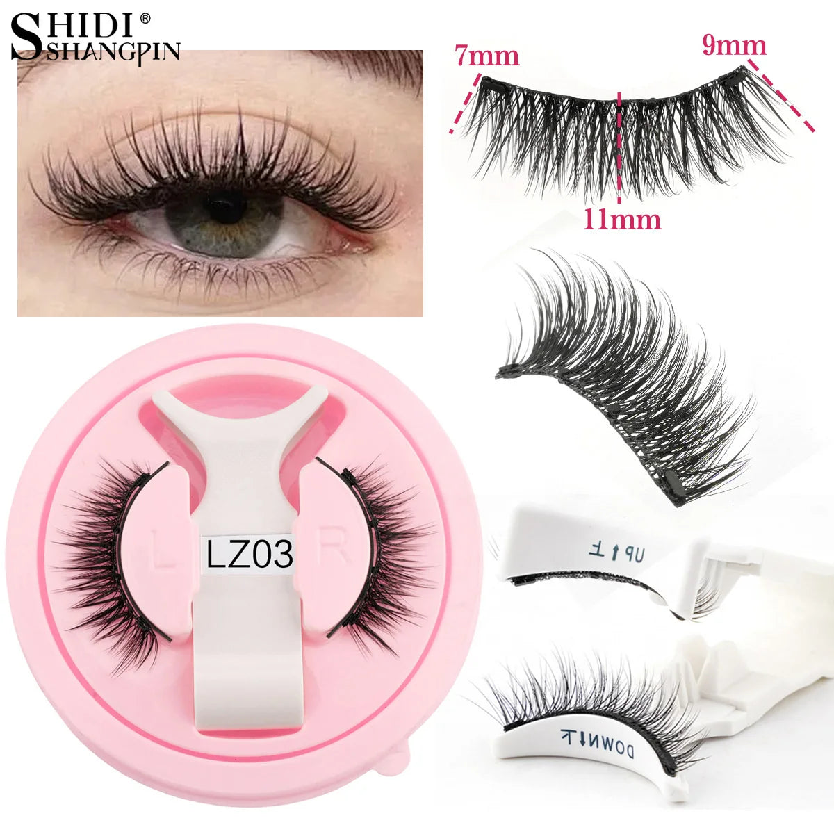 Reusable Magnetic Eyelash 1 Pair Magnetic False Eyelashes Natural Long Mink Lashes Extension Makeup Set Faux Cils Tweezers Hot