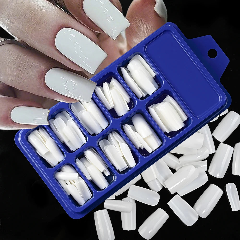 120/100Pcs Almond Full Cover Press On Nails أظافر لاصقة كاملة بتصميم لوزي – 100/120 قطعة