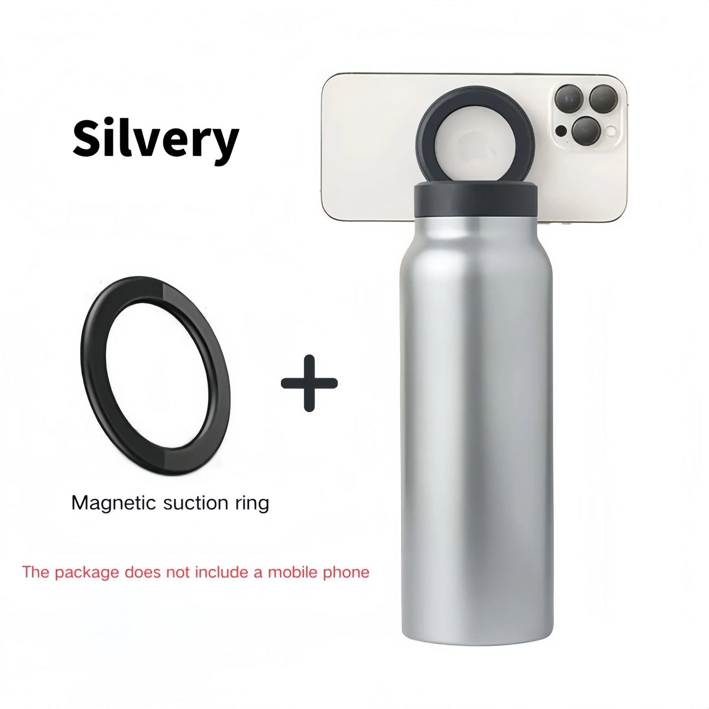 Magnetic Phone Holder Insulated Sports Water Bottle – 24oz