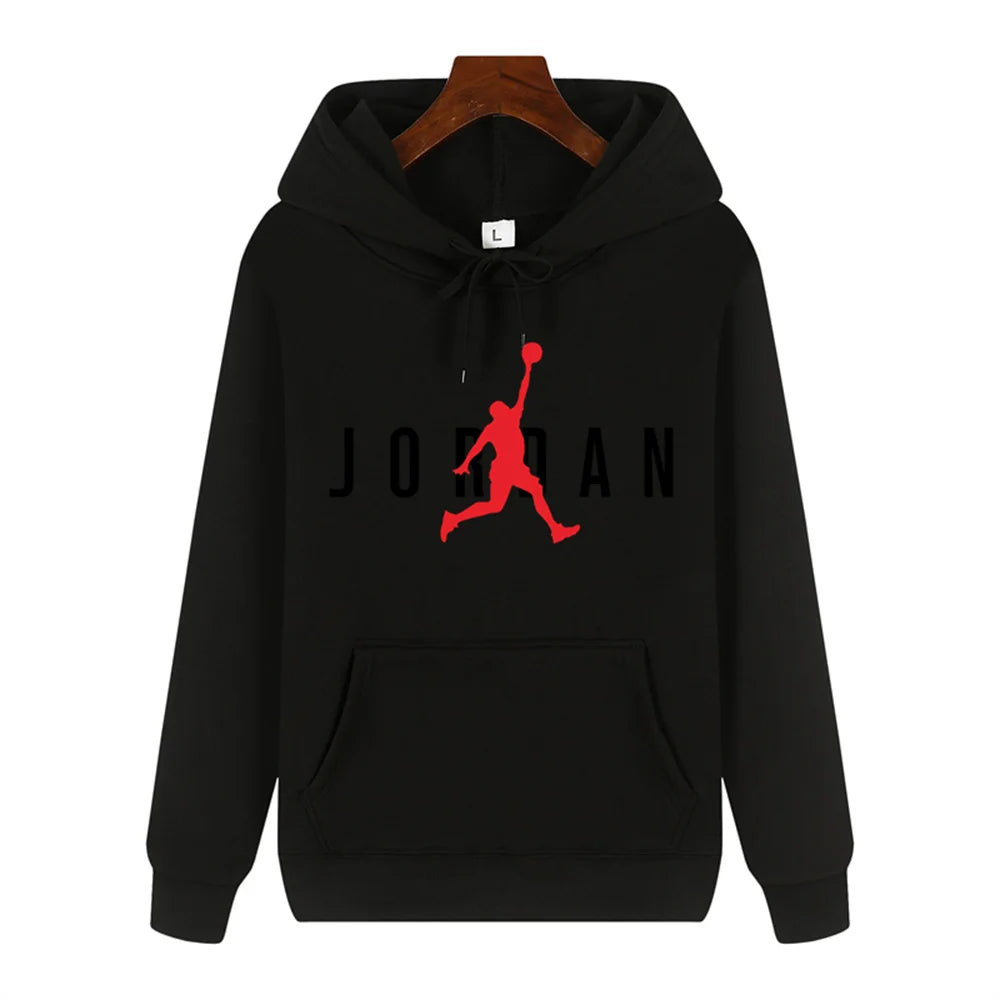 Play basketball Creative print Autumn and winter comfortable soft plus fleece men's high quality casual warm street hoodie