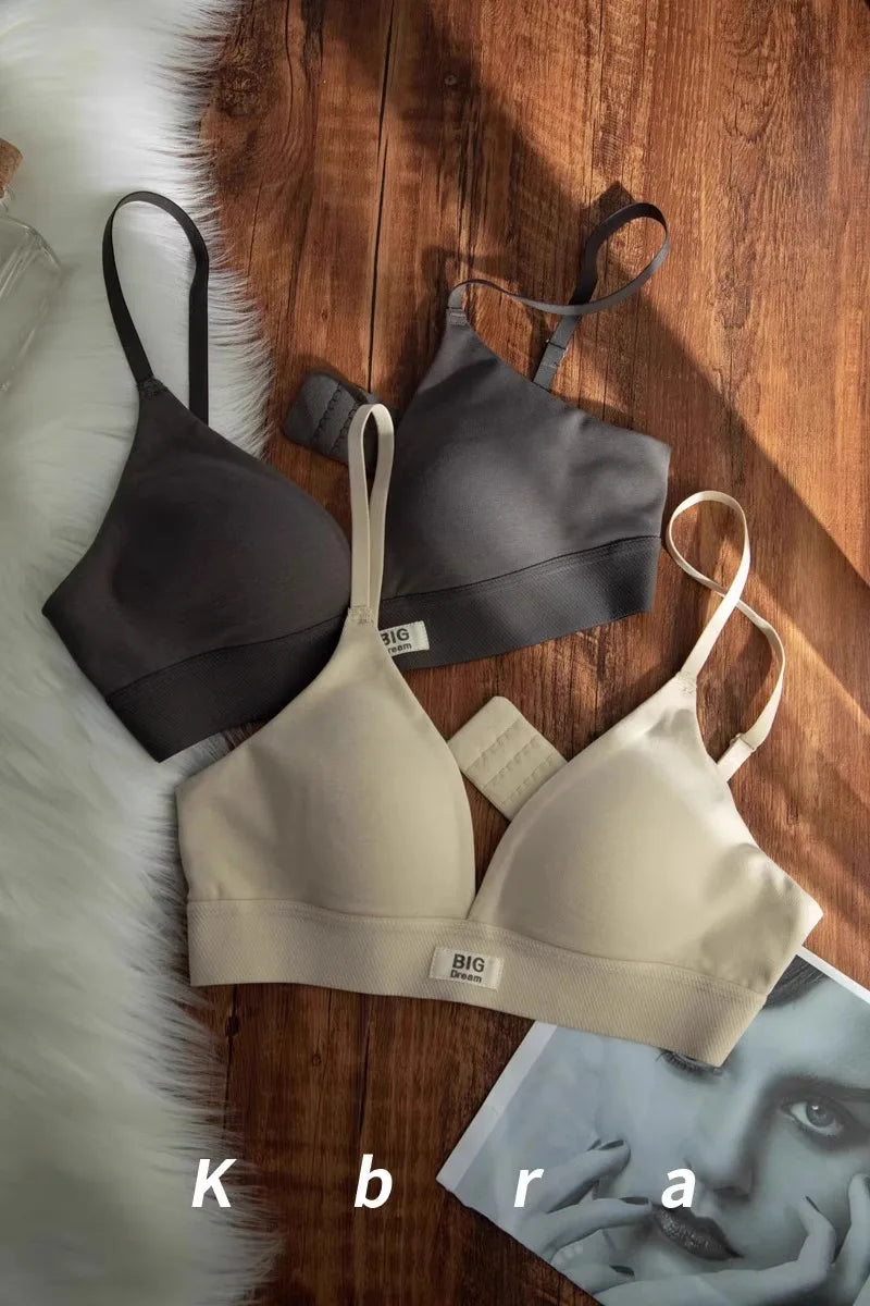 MOYISU Wholesale French Lady Triangle Cup Lingerie for Women No Underwire Comfort Anti-sag Small Bra Cover No Trace Summer Thin