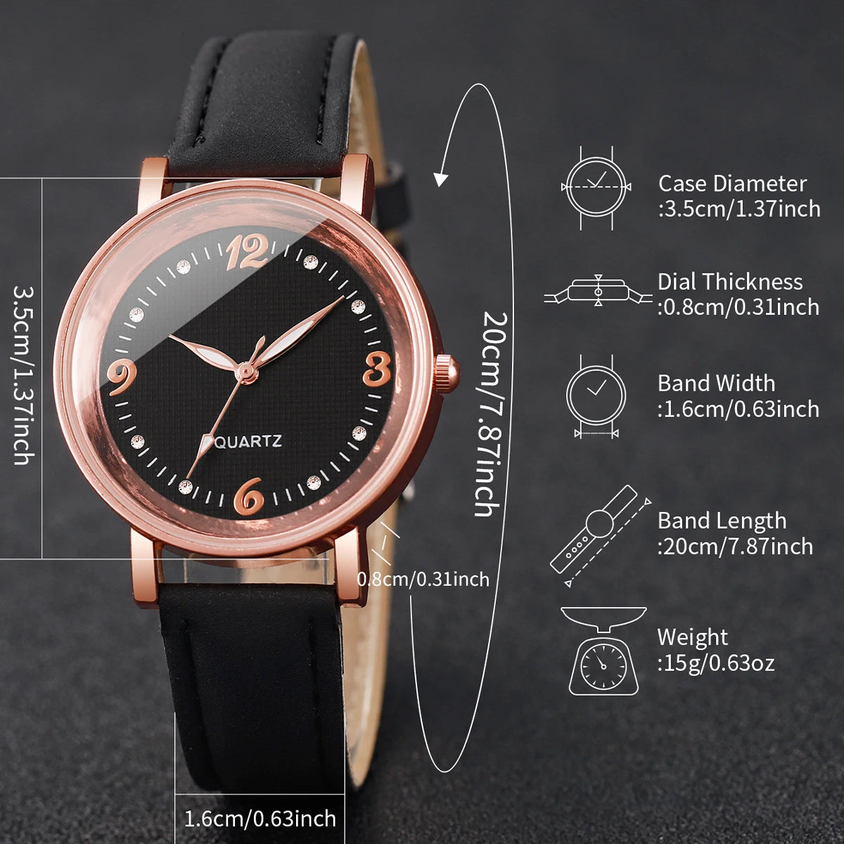 Fashion Arabic Dial Women's Watch Casual Leather Band Analog Quartz Watches