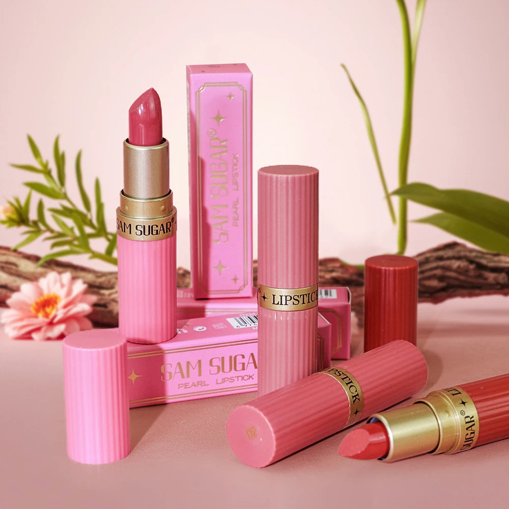 Pearlescent Pink Glitter Velvet Lipstick