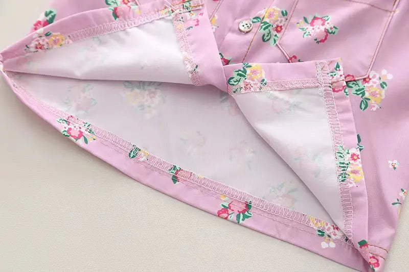 Girls Cute Full Print T-shirt And Shorts 2PC Set Casual Infant Baby Kids