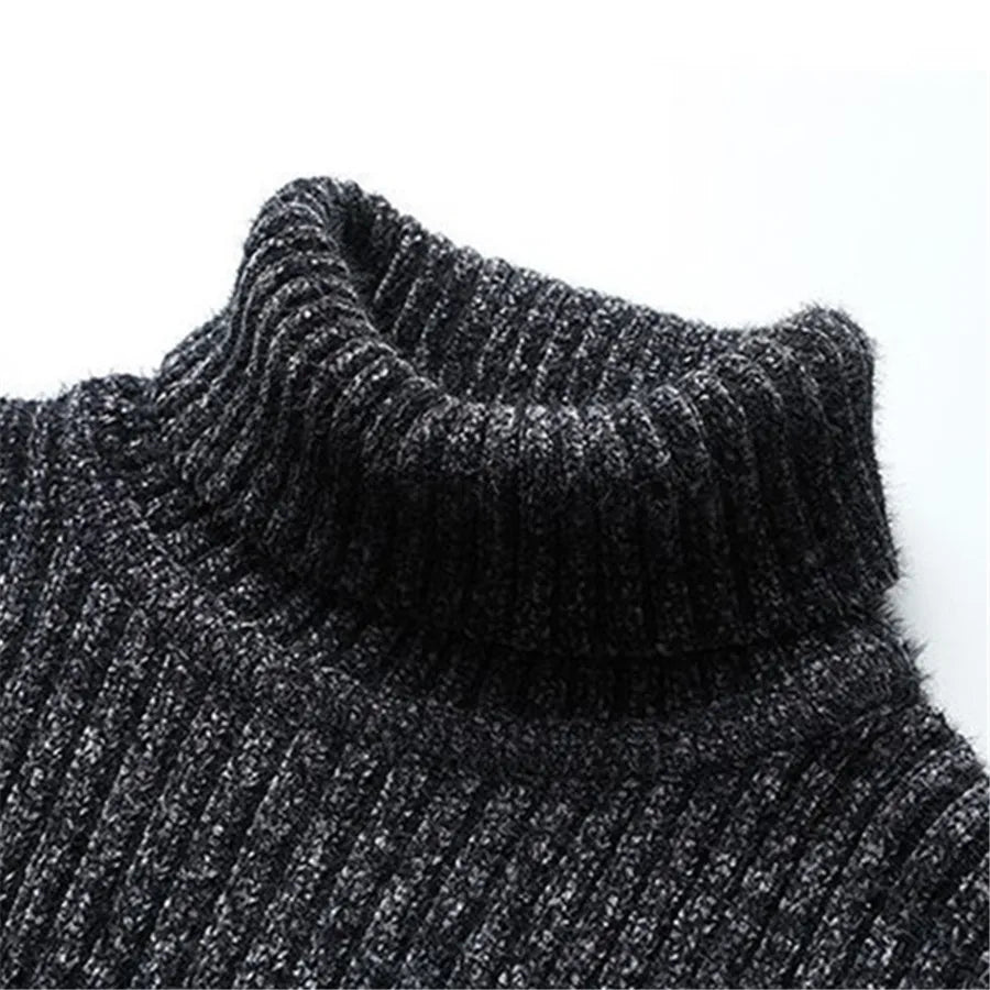 2026 New Men's Thick Warm Sweater Winter Knitted Turtleneck Pullovers Male High Neck Solid Slim Fit Soft Sweaters for Men Tops