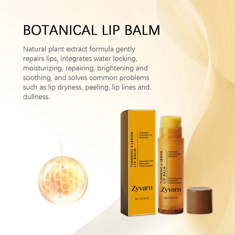 Turmeric Lemon Beeswax Lip Balm 5g Moisturize Lock In Moisture For Dryness Lips Gentle Repair Improve Dull Daily Lip Care