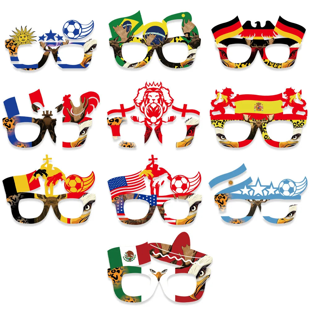2026 World Football Competition Flag Glasses - نظارات مشجعي كرة القدم 2026 بتصميم أعلام الدول