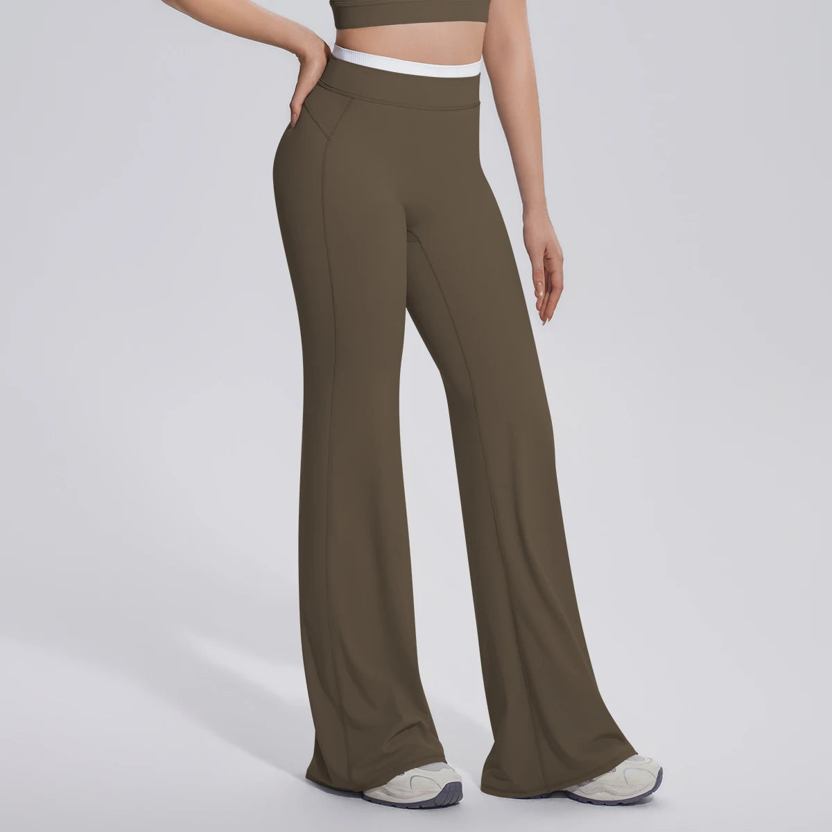 Rooftrellen Summer Woman Loose Breathable Yoga Wide Leg Pants Gym Running Quick Drying Yoga Pants High Stretch Bell-bottoms
