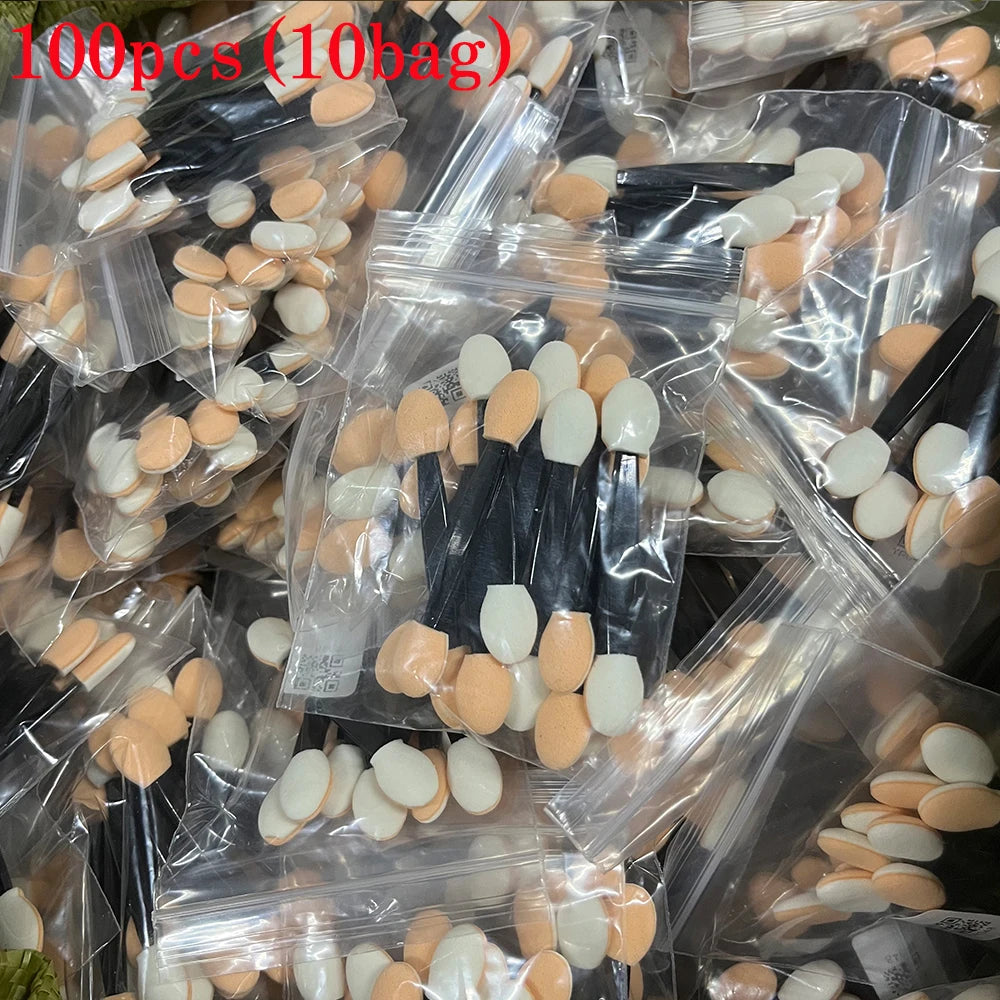 10/30/50/100pcs Nail Powder Brushes Sponge Disposable Double Sided Eyeshadow Applicator Mirror Chrome Pigment Sponge Stick