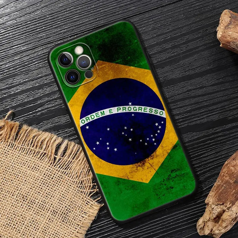 Brazil Flag Football iPhone Case