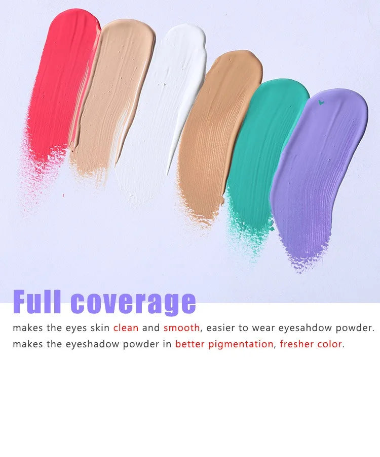 White Dark Eye Shadow Base Cream Eye Concealer Easy To Color Base Makeup 24 Hours Makeup Waterproof Matte Eyeshadow Primer