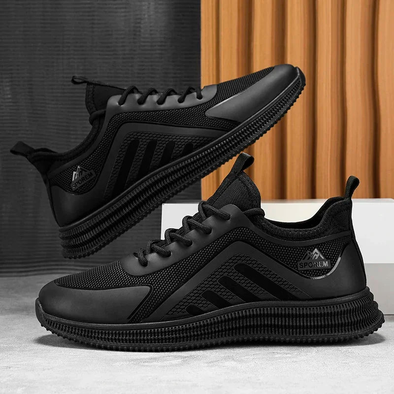 DUTRIEUX Men’s Casual Sneakers – PU Lace-Up Rubber Sole Shoes (C101-AB02)