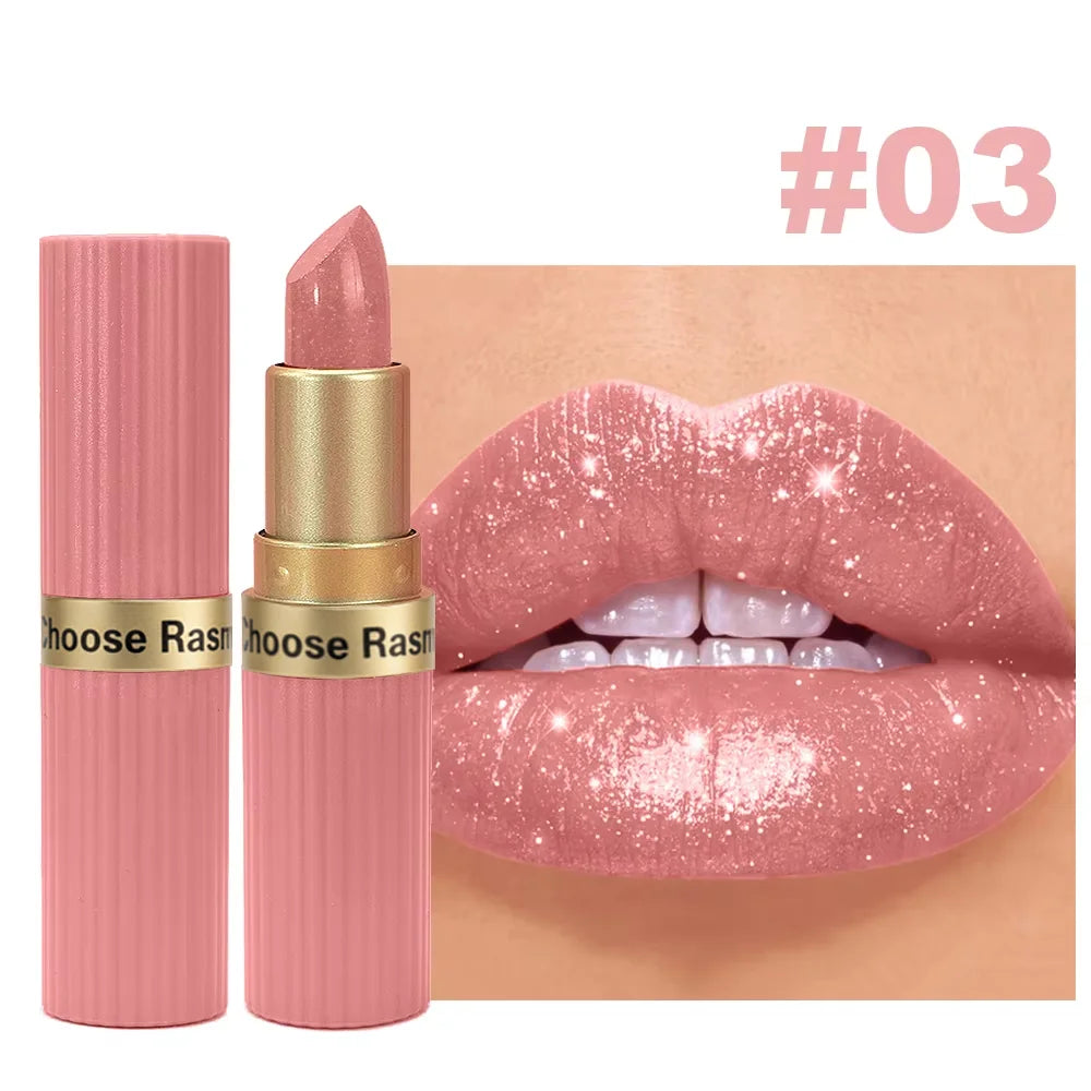 Pearlescent Pink Glitter Velvet Lipstick